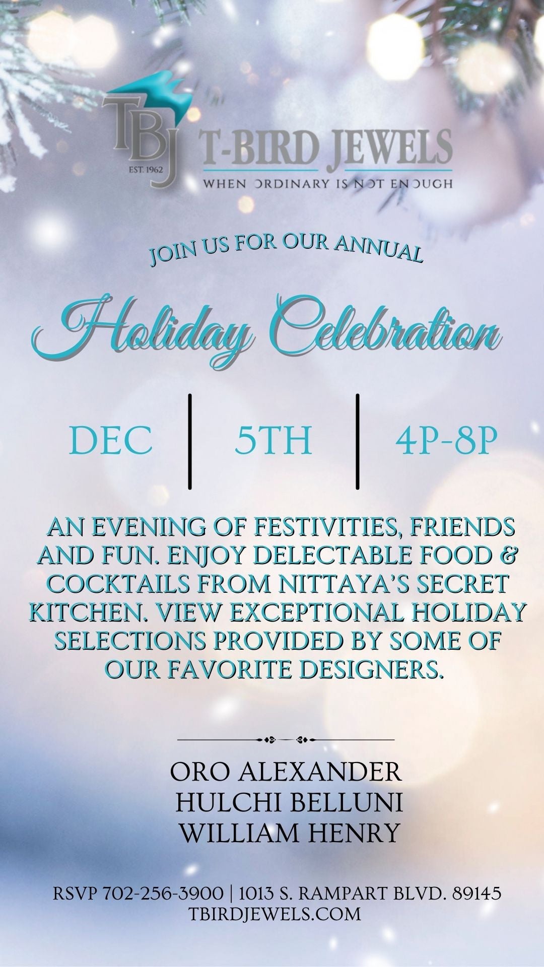 Join us for our Annual HOLIDAY CELEBRATION