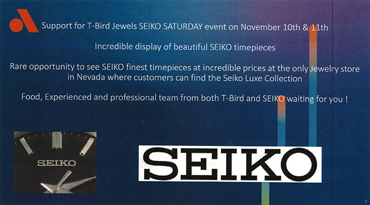 SEIKO SATURDAY - November 10th & 11th