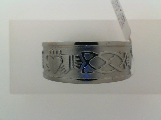 Lashbrook Designs Silver/Alt Metal Wedding Bands - Men's 9FCLADDAGHCELTIC