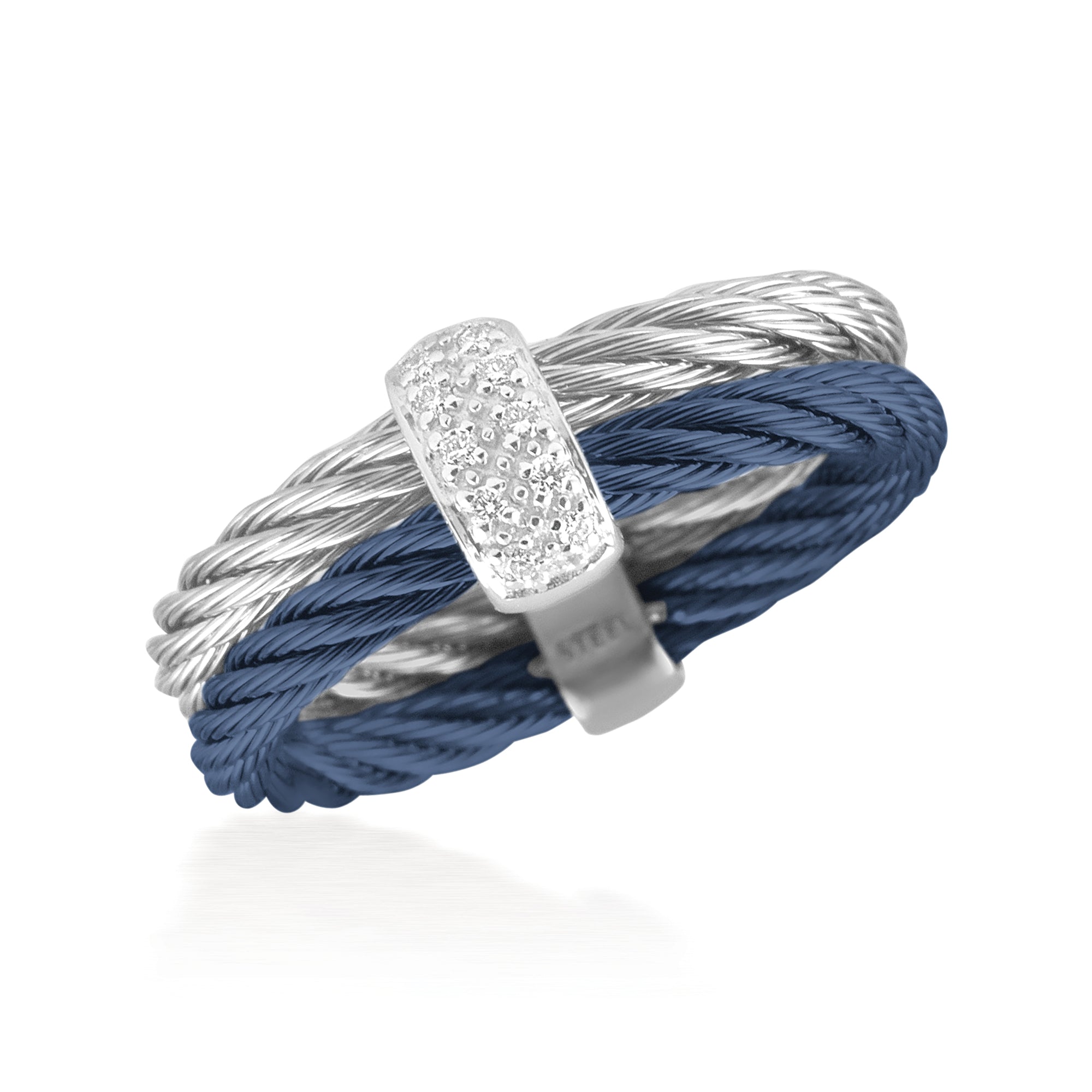 ALOR Stainless Steel Two-tone Diamond Ring  02-49-S221-11