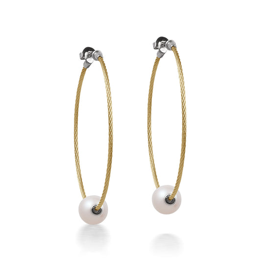 Alor Pearl 1.5" Hoop Earrings