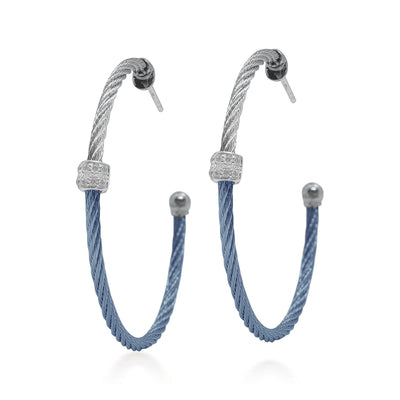 ALOR 18K/Stainless Steel Two-tone Diamond Earring  03-34-S178-11