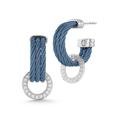 ALOR 18K/Stainless Steel Two-tone Diamond Earring  03-52-1348-11