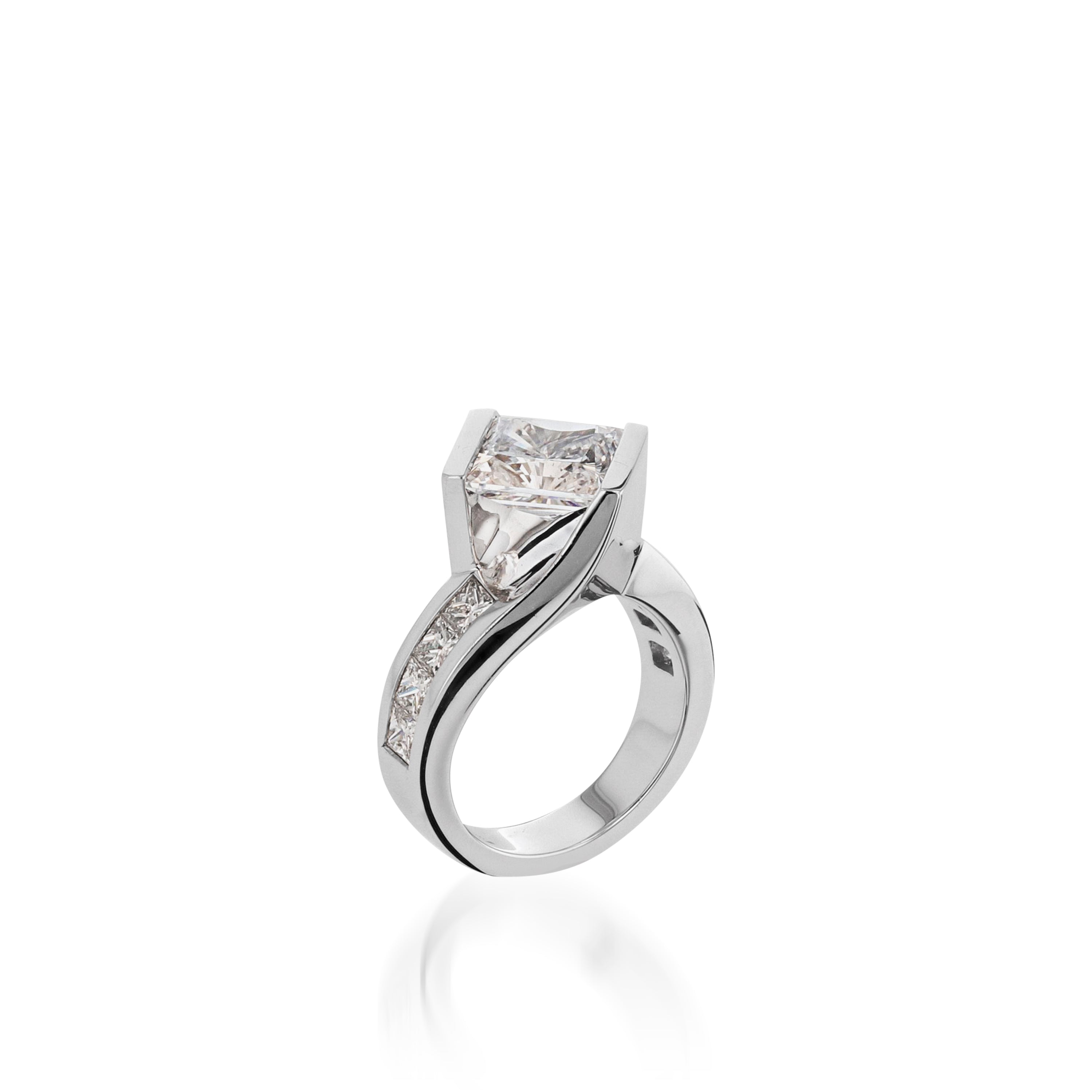 Intrigue 3-Carat Princess Cut Engagement Ring