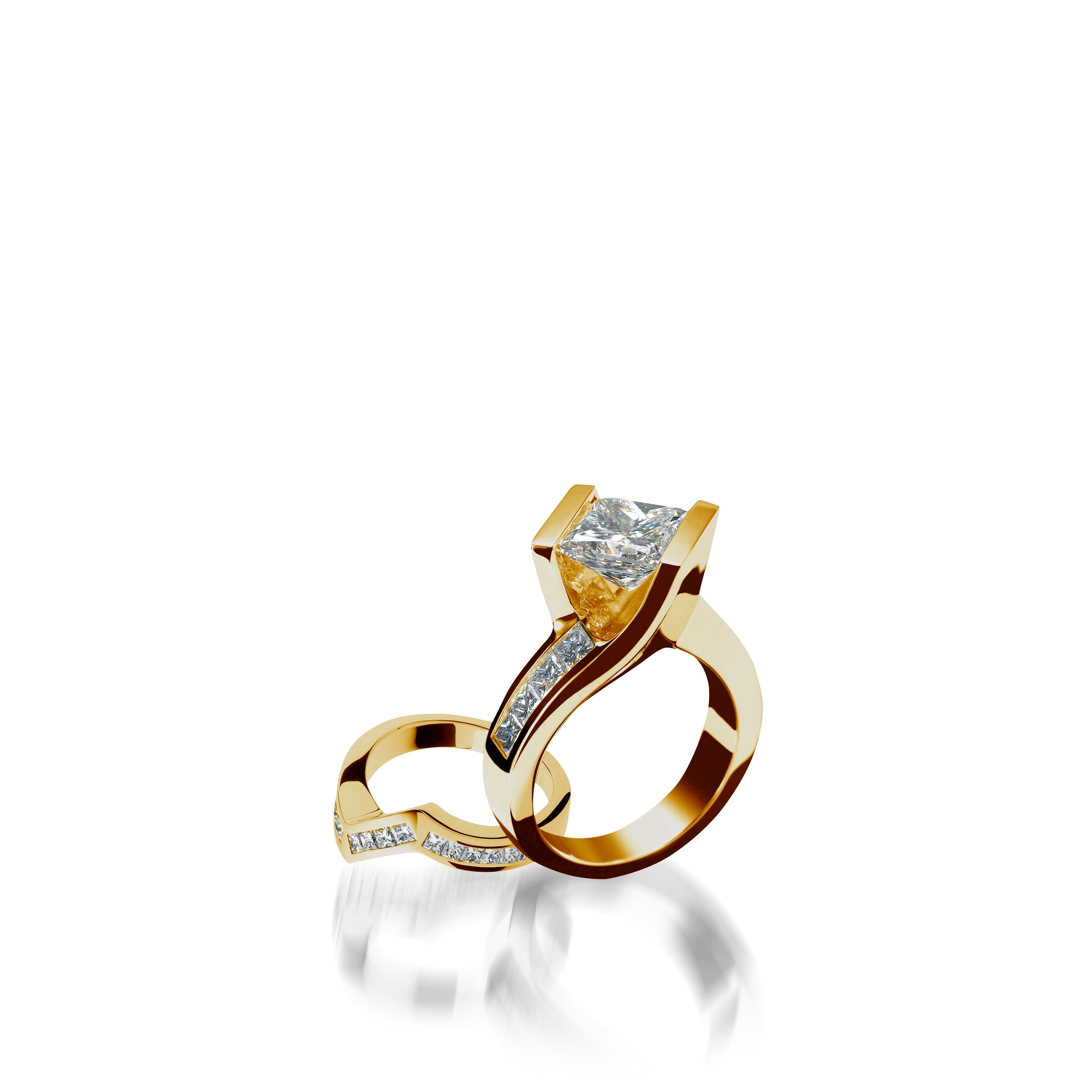Intrigue Princess Cut Yellow Gold Engagement Ring