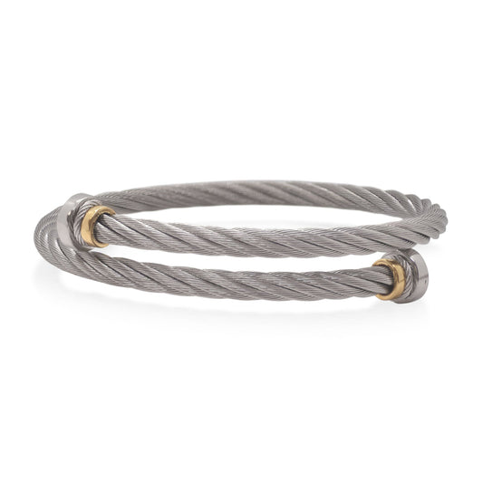 ALOR Men's Bypass Nail Head Bracelet