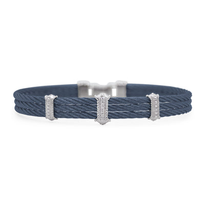ALOR 14K/Stainless Steel Two-tone Diamond Bracelet  04-28-3367-11
