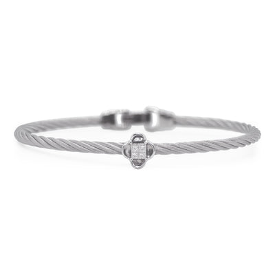 ALOR 18K/Stainless Steel White Diamond Bracelet  04-32-7012-11