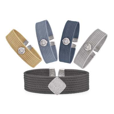 ALOR Stainless Steel  Diamond Bracelet  04-SQ-8500-11
