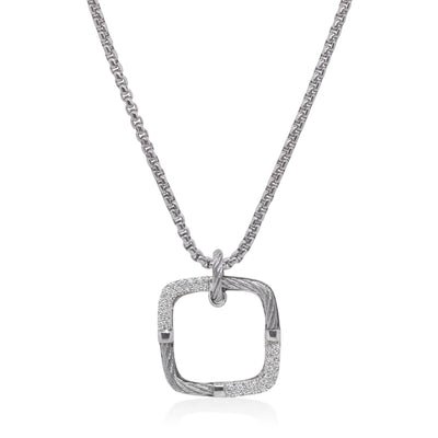 ALOR 14K/Stainless Steel White Diamond Pendant  08-32-0420-11