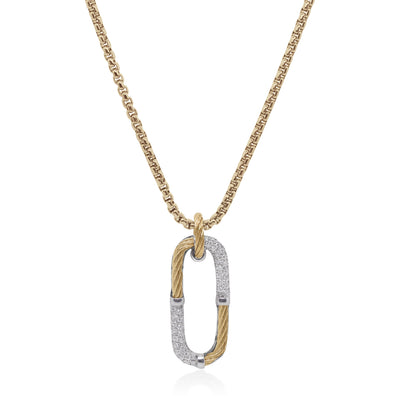 ALOR 14K/Stainless Steel Two-tone Diamond Pendant  08-37-0820-11