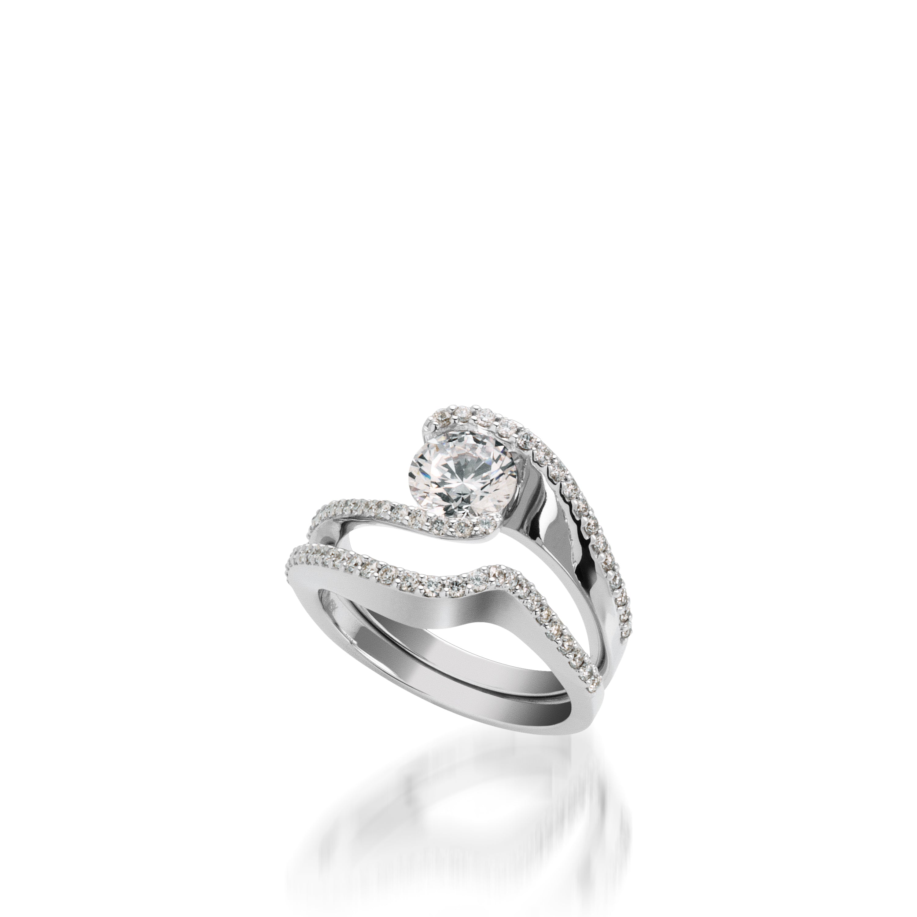 Aquarius White Gold Engagement Ring