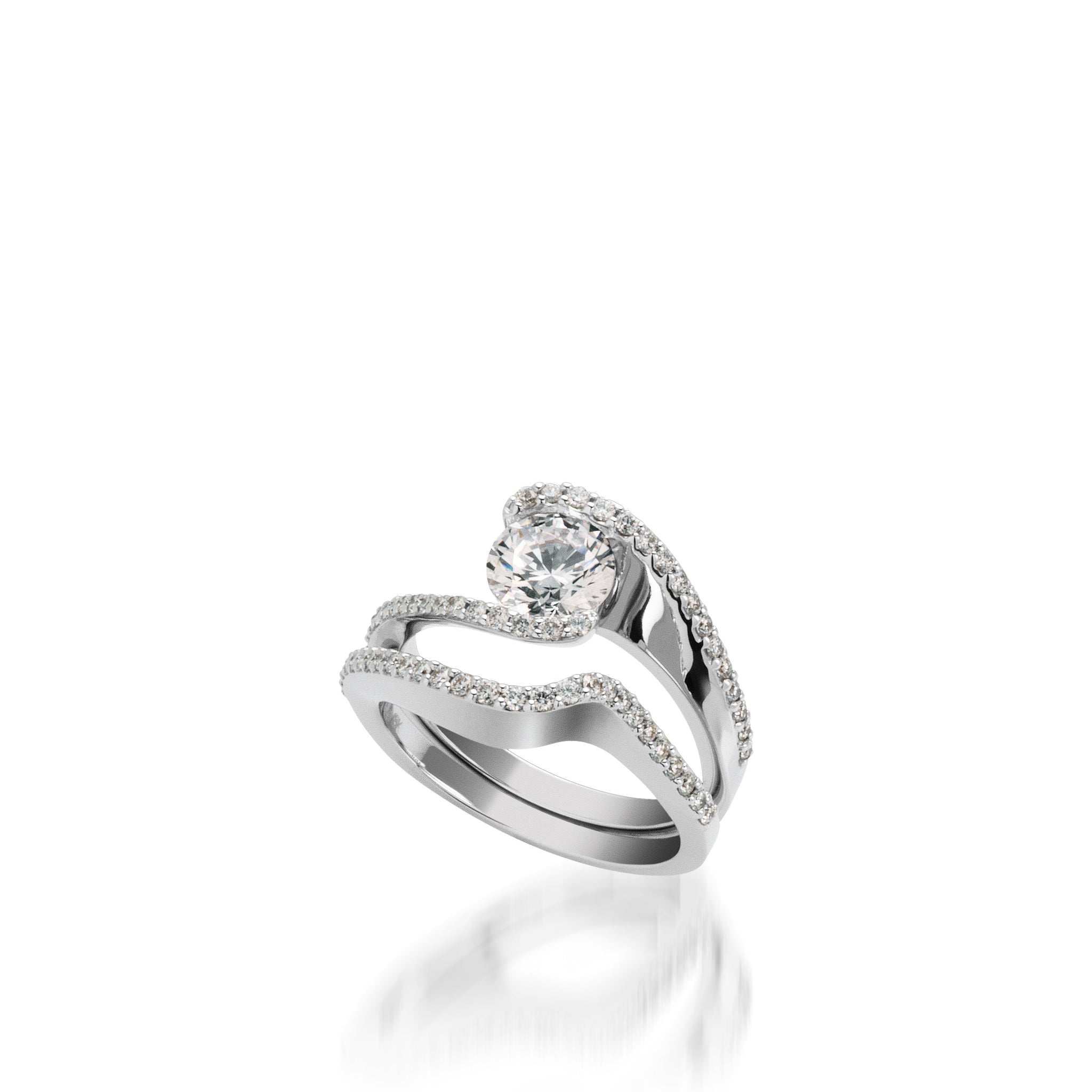 Aquarius White Gold Engagement Ring