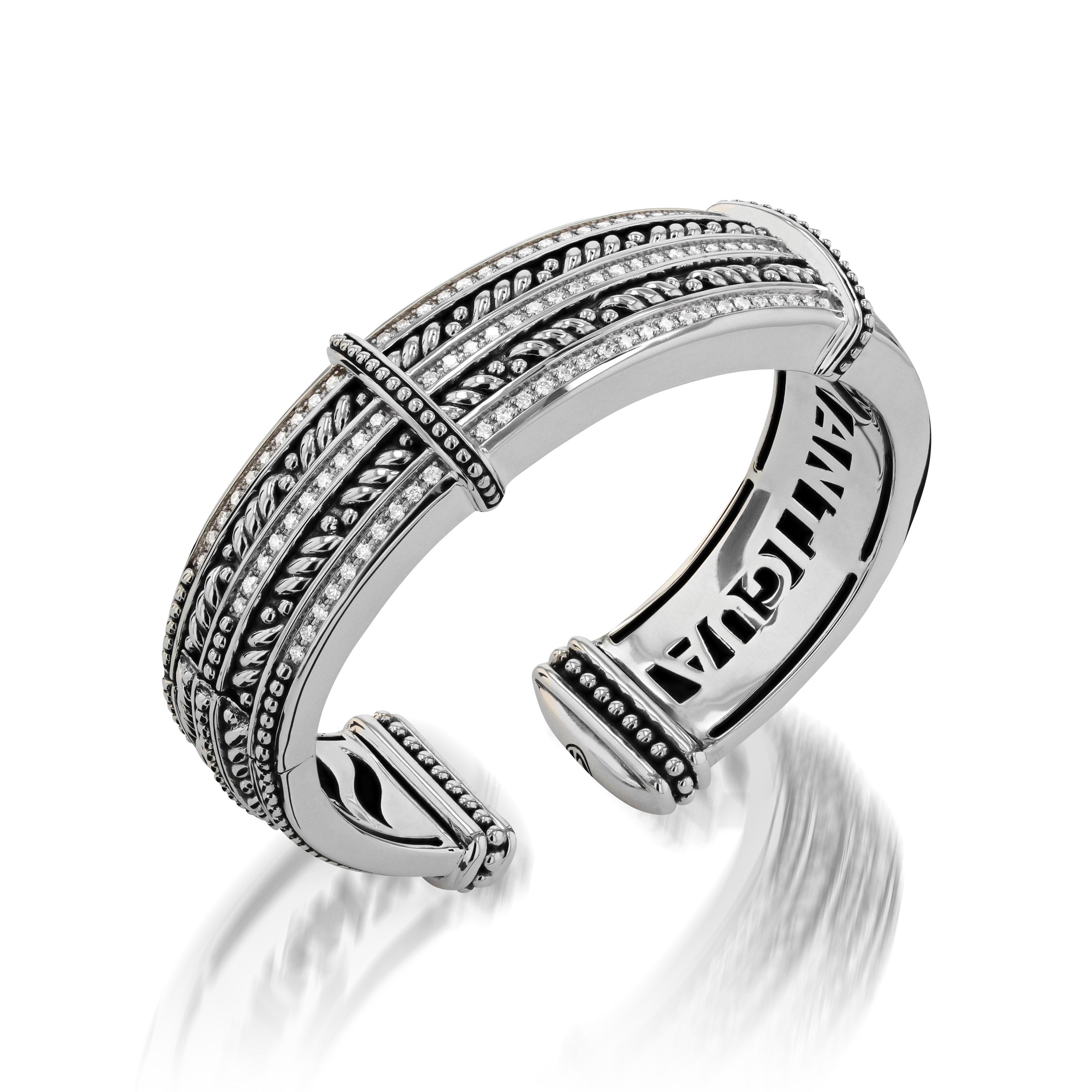 Apollo Five-Row Diamond Cuff Bracelet