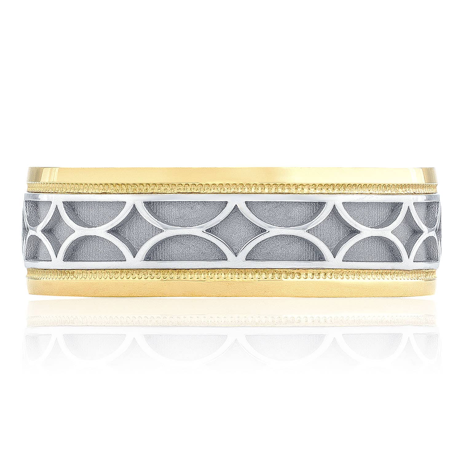 Geometric | Two-Tone Finish Wedding Band 133