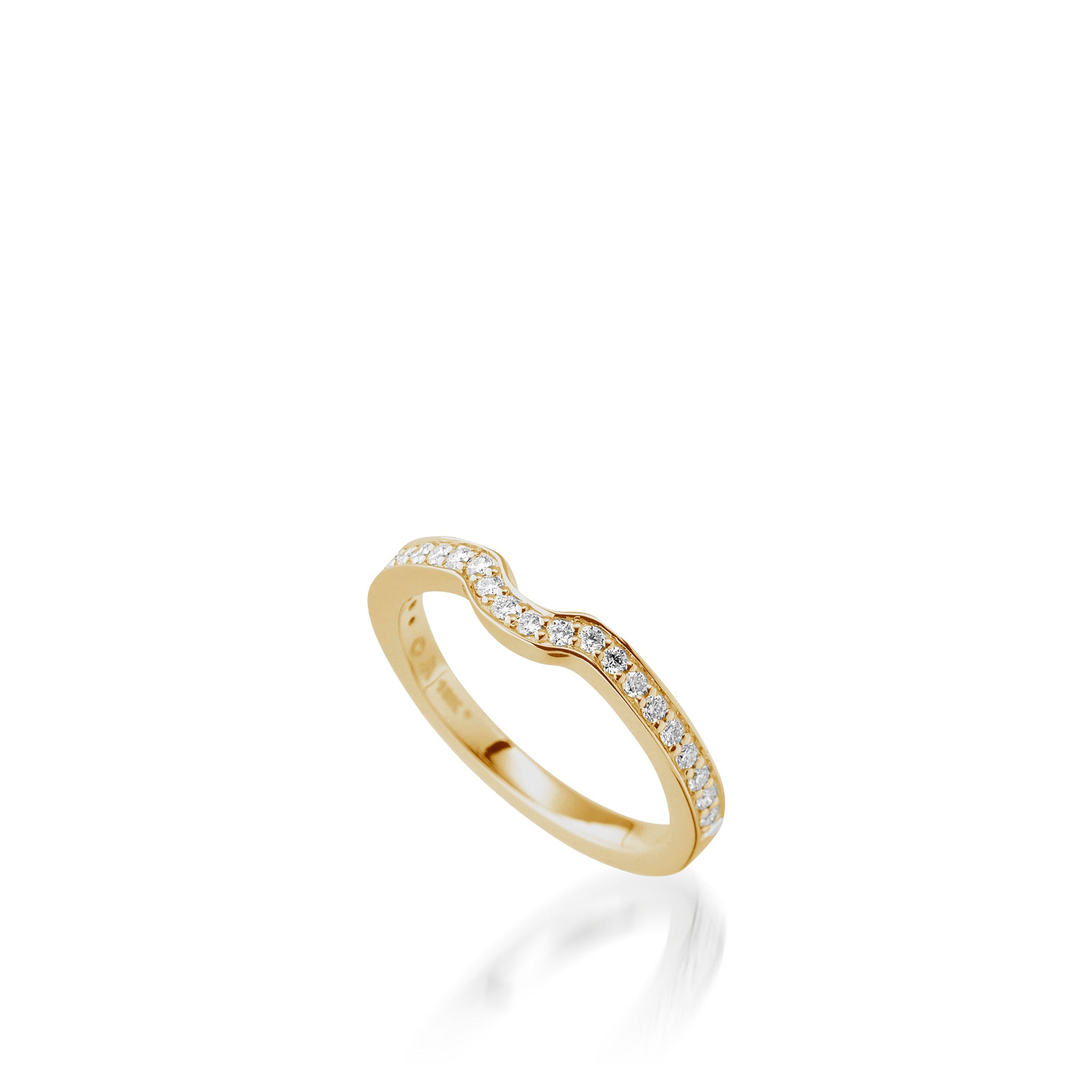 Satin Princess Cut Yellow Gold  Engagement Ring