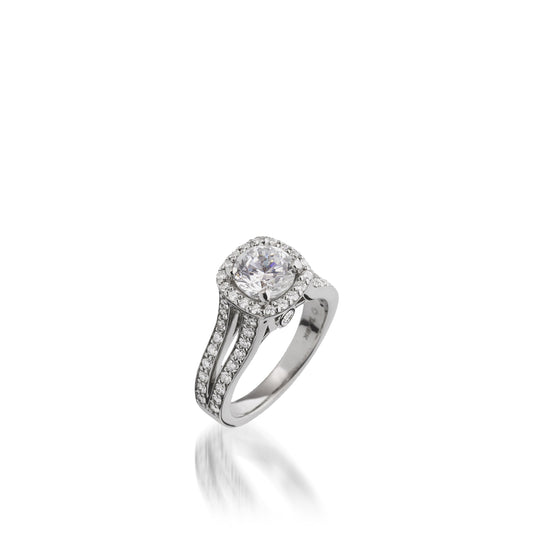 Chiffon  Round White Gold Engagement Ring