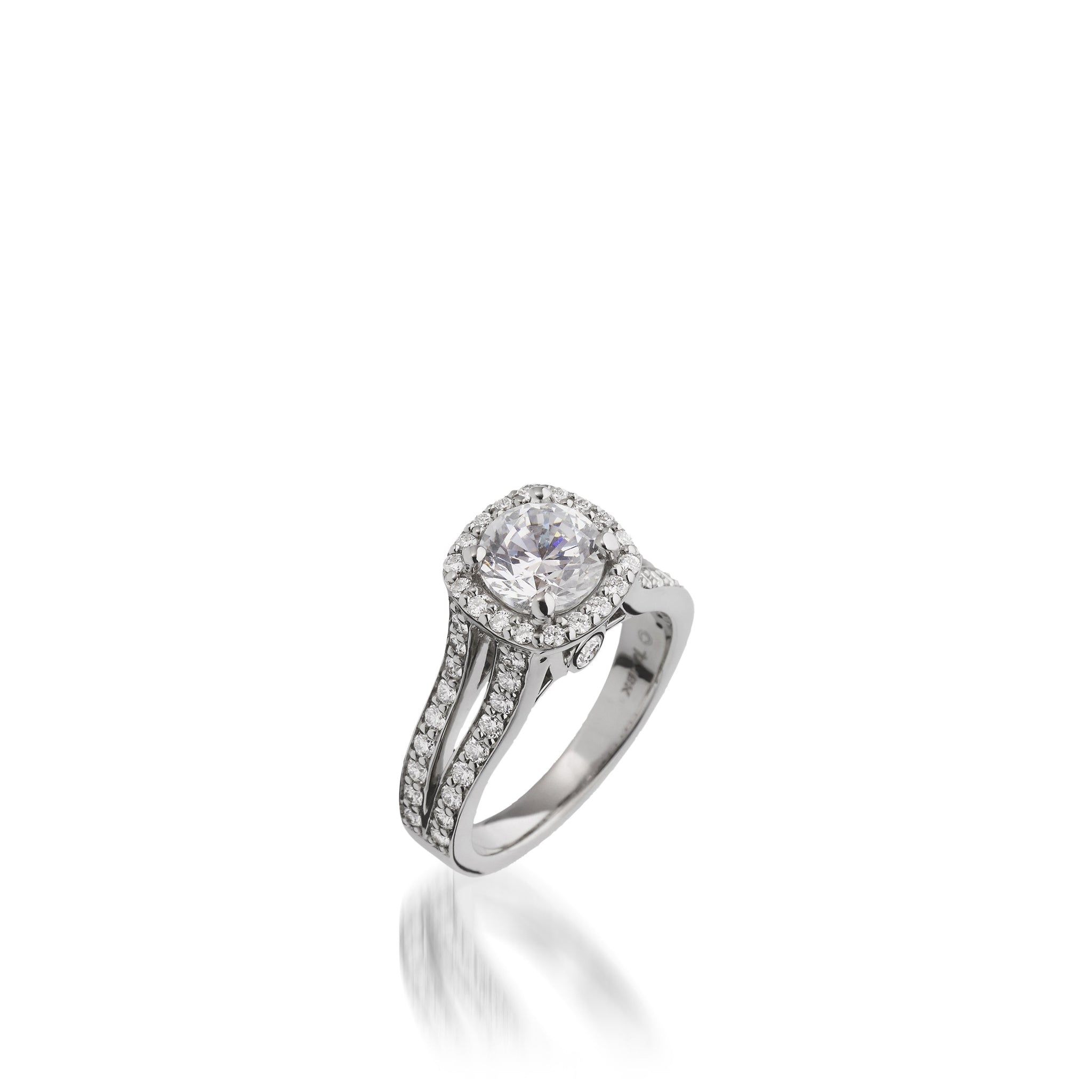 Chiffon  Round White Gold Engagement Ring