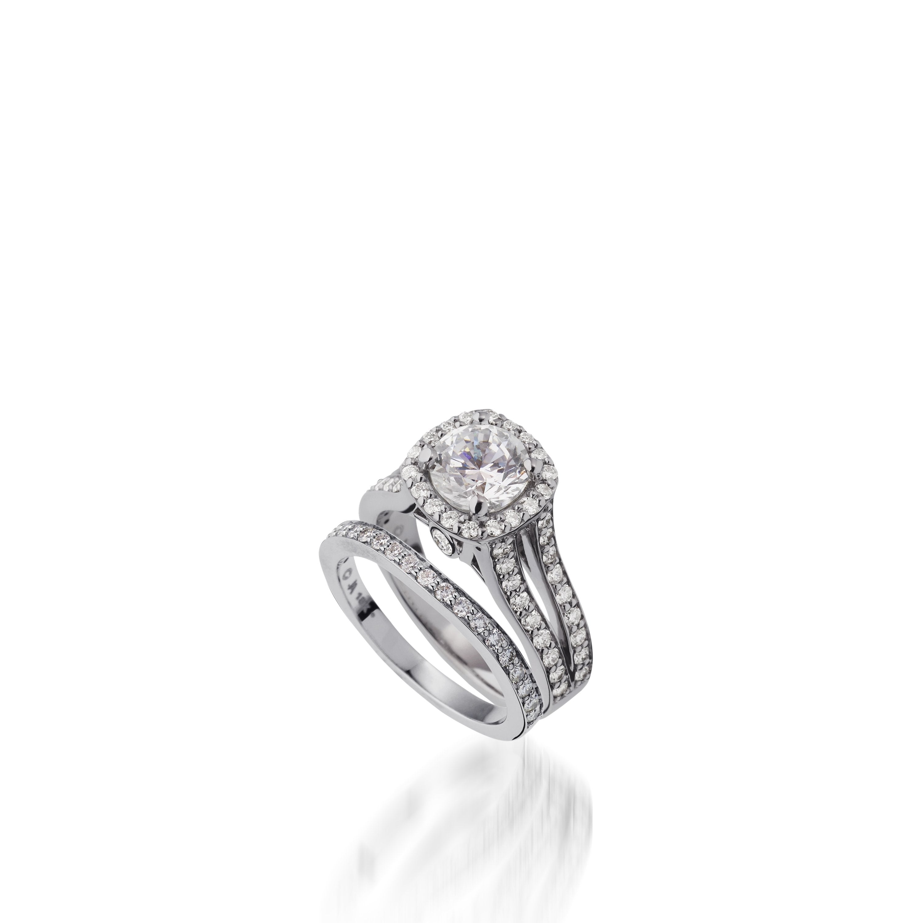 Chiffon  Round White Gold Engagement Ring