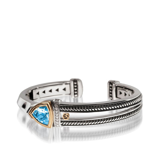 Arrivo Trillion Cuff Bracelet with Pave Diamonds