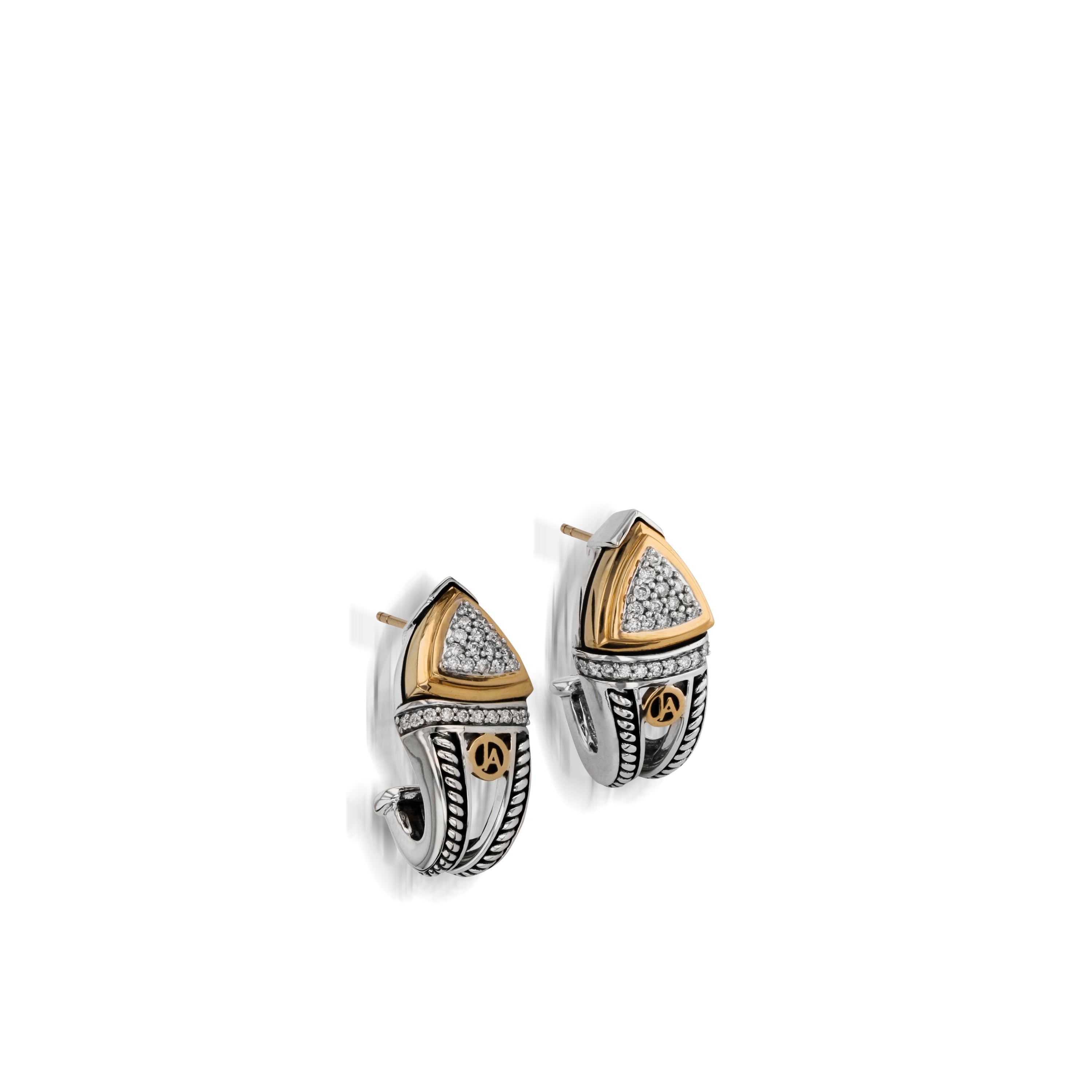 Arrivo Pave Diamond Huggie Hoop Earrings