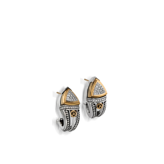 Arrivo Pave Diamond Huggie Hoop Earrings