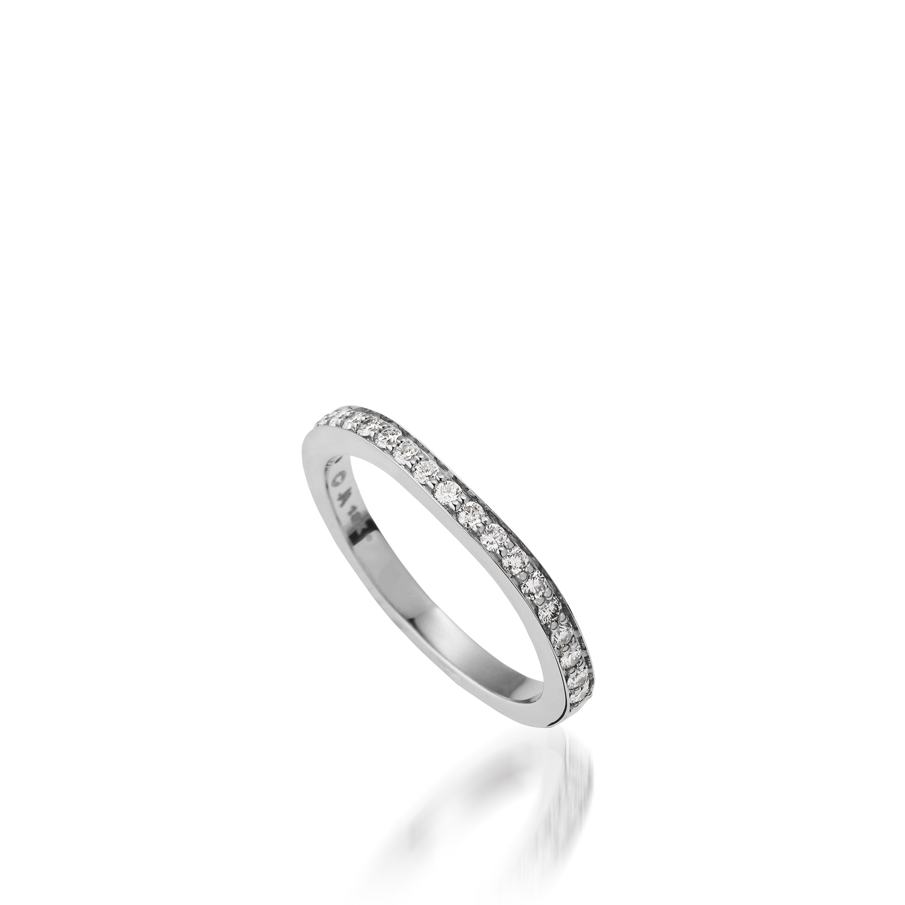 Chiffon Princess Cut White Gold Engagement Ring