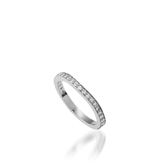 Chiffon Princess Cut White Gold Engagement Ring