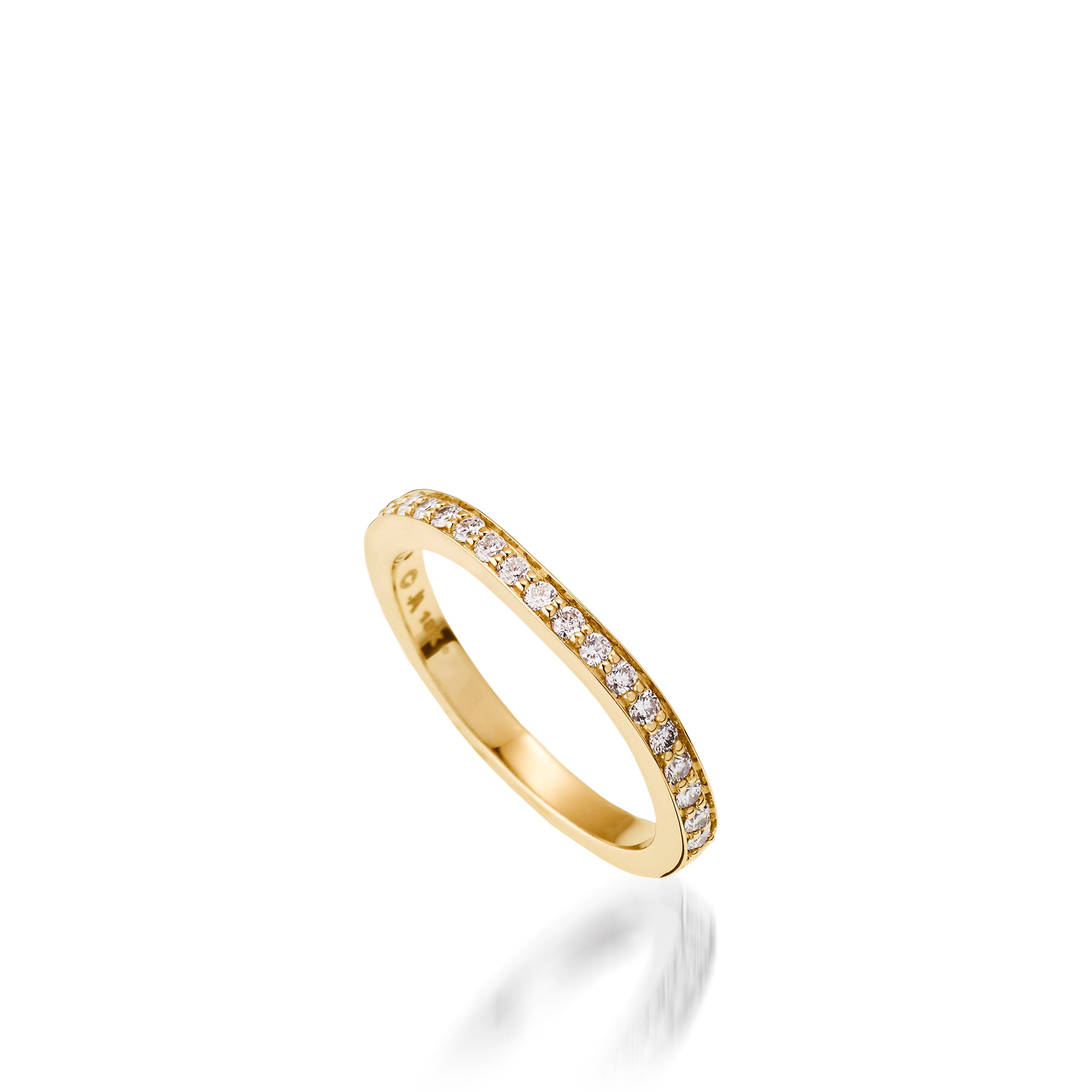 Chiffon Princess Cut Yellow Gold Engagement Ring