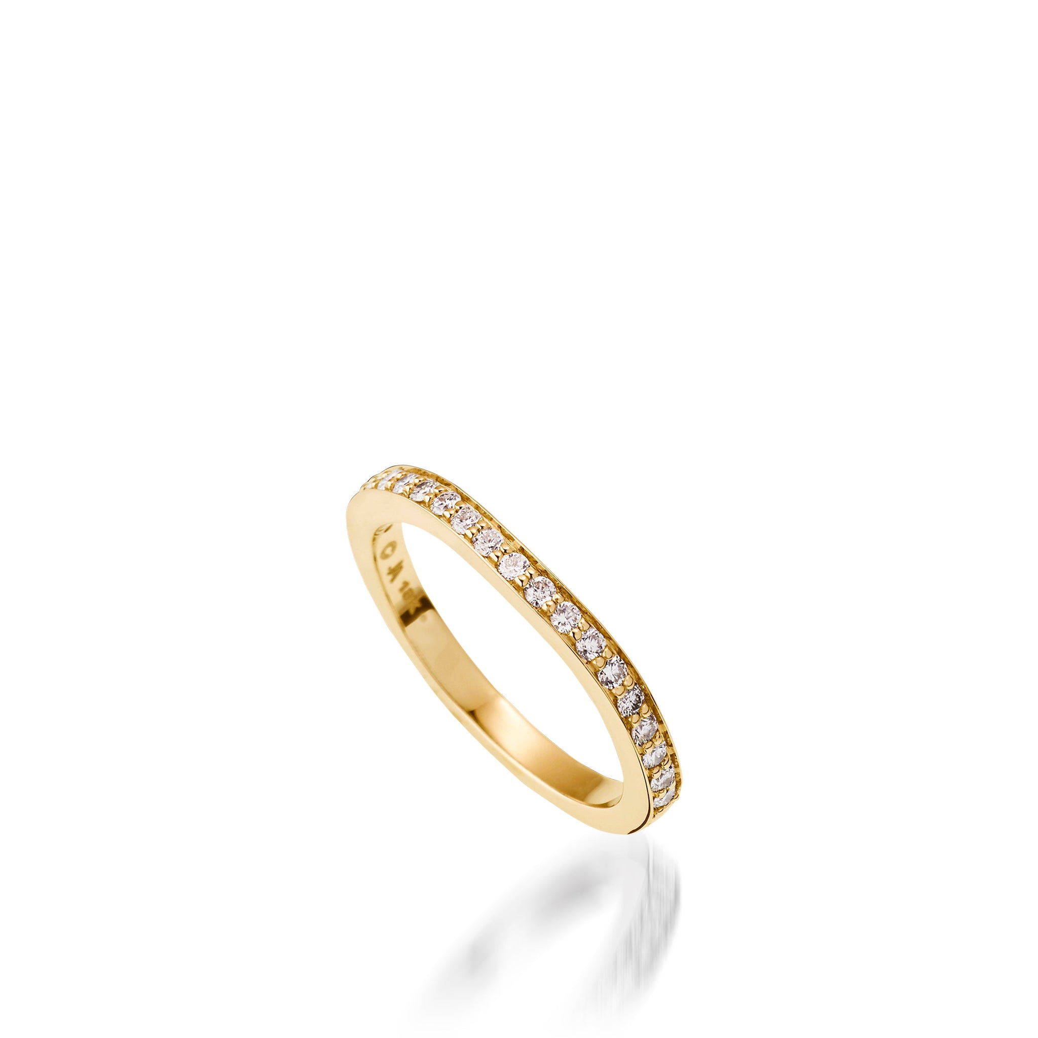 Chiffon Princess Cut Yellow Gold Engagement Ring