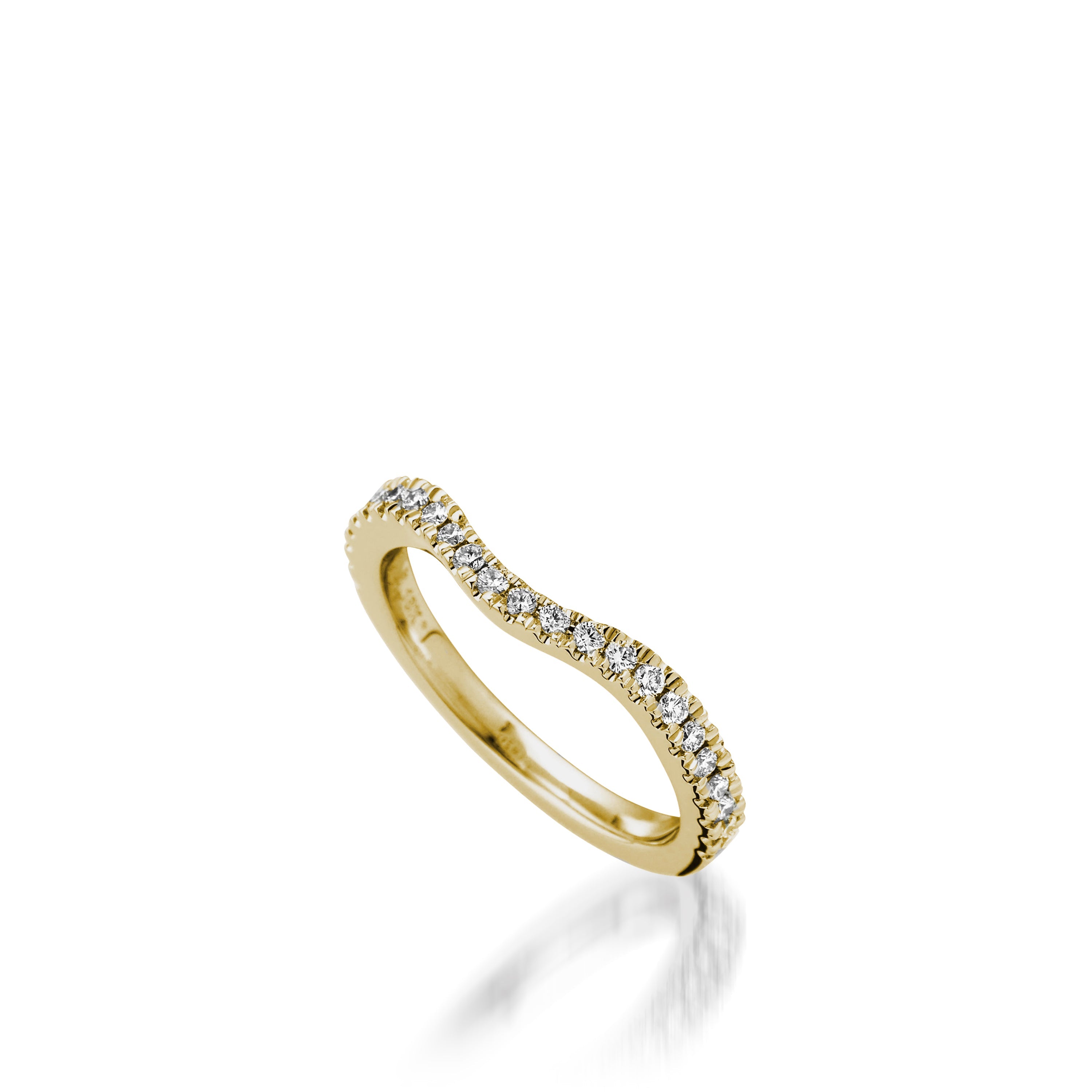 Starburst Round  Yellow Gold Engagement Ring