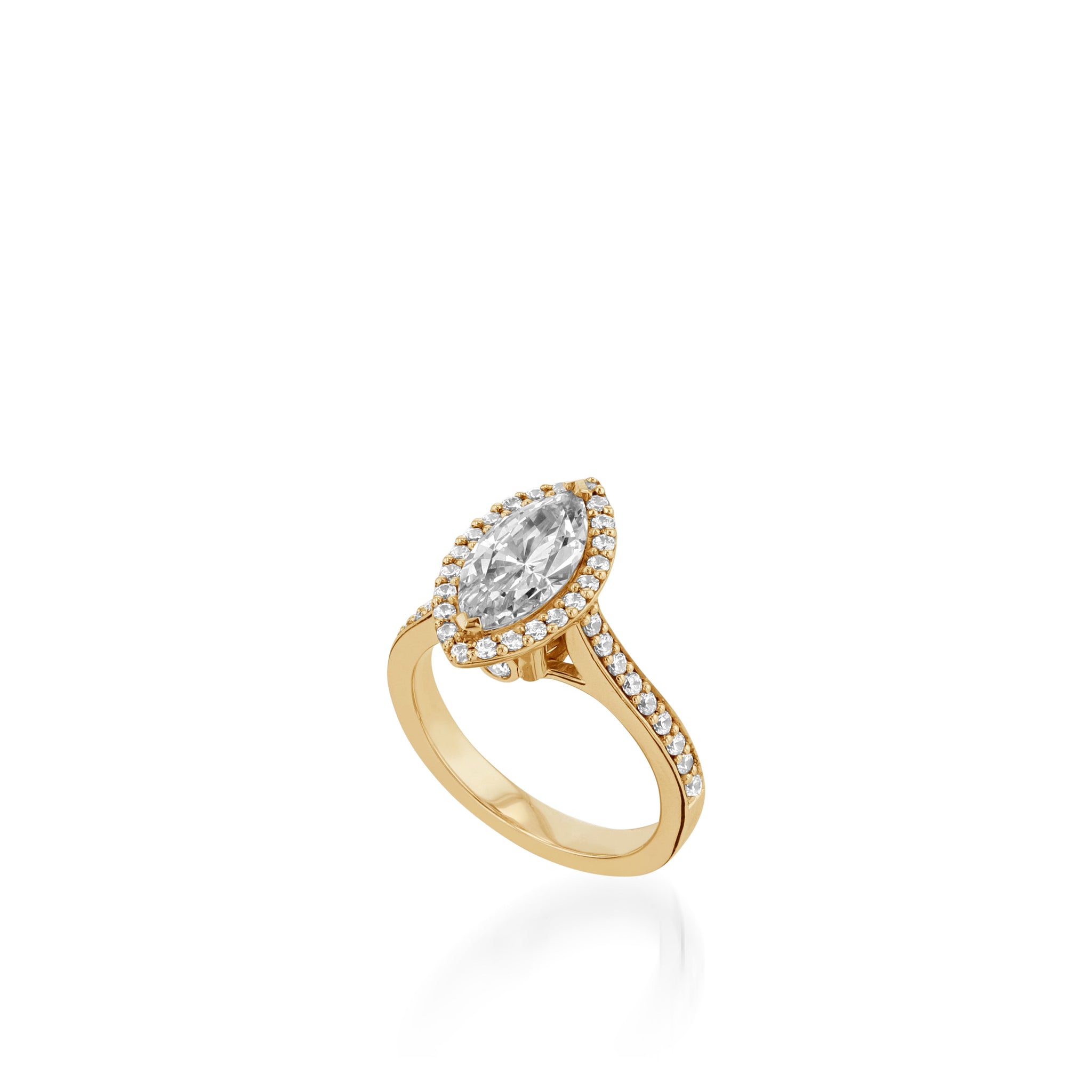 Satin Marquise White Gold Engagement Ring