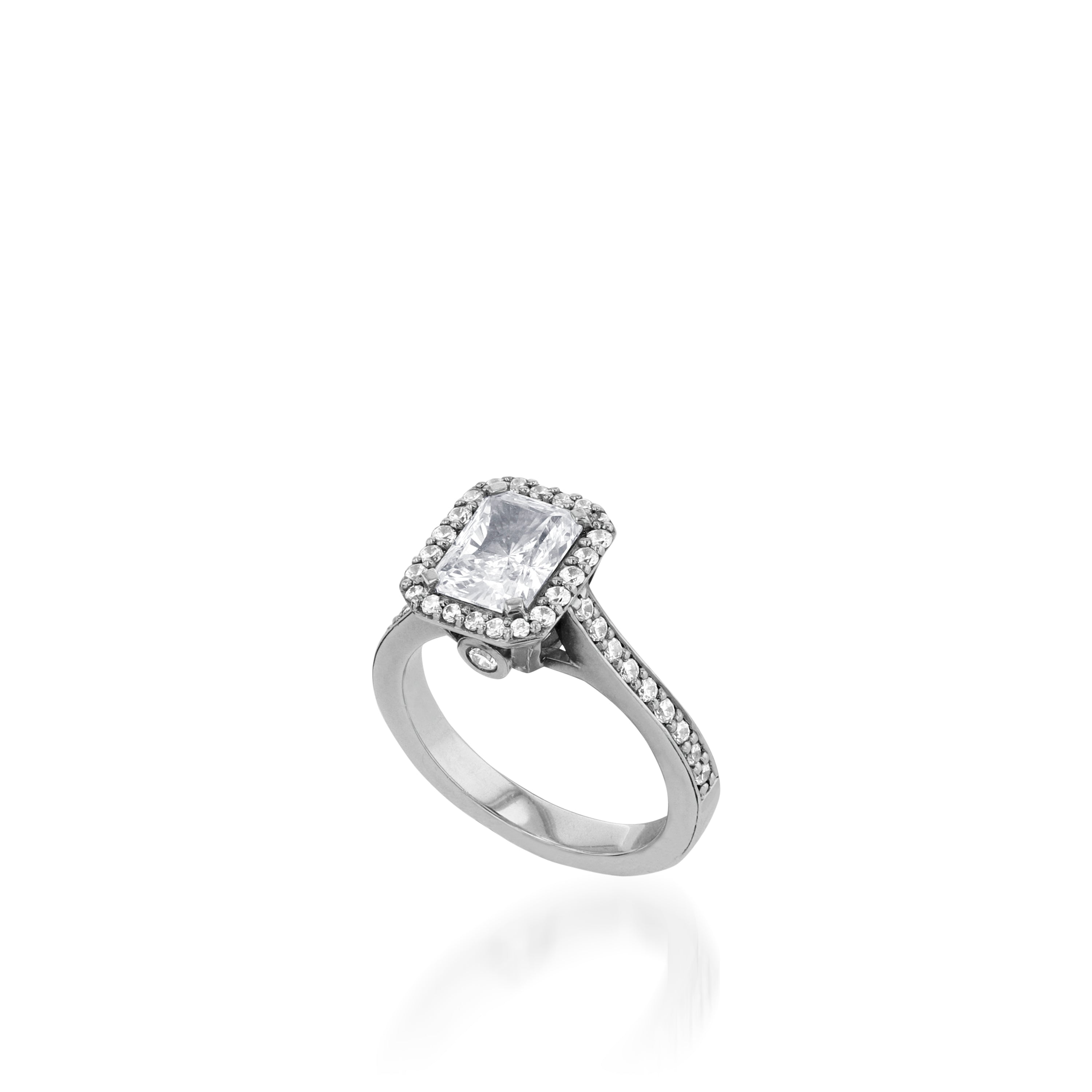 Satin Radiant Yellow Gold Engagement Ring