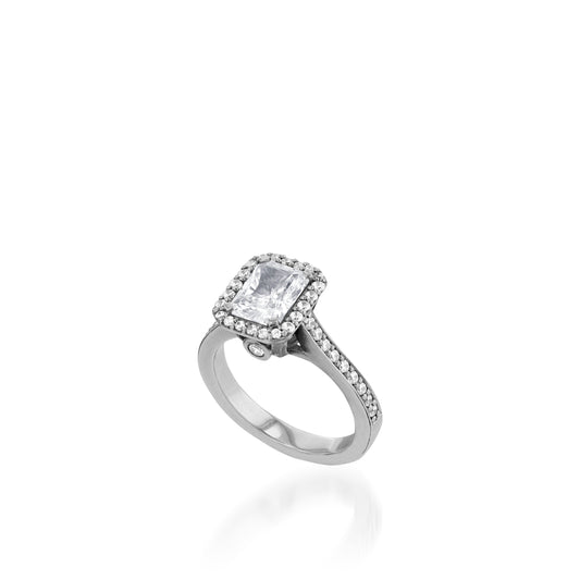Satin Radiant Yellow Gold Engagement Ring