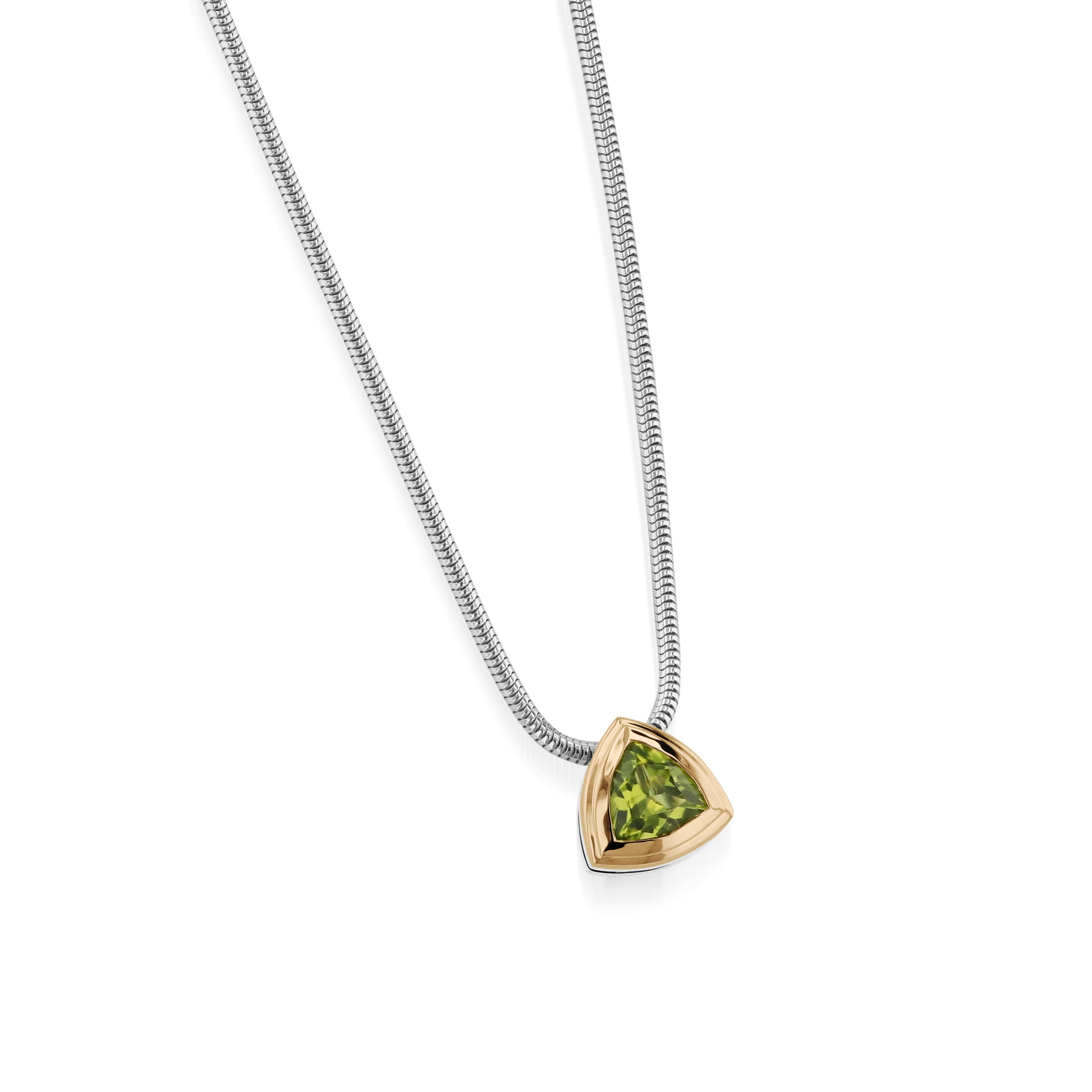 Arrivo Trillion Solitaire Pendant Necklace