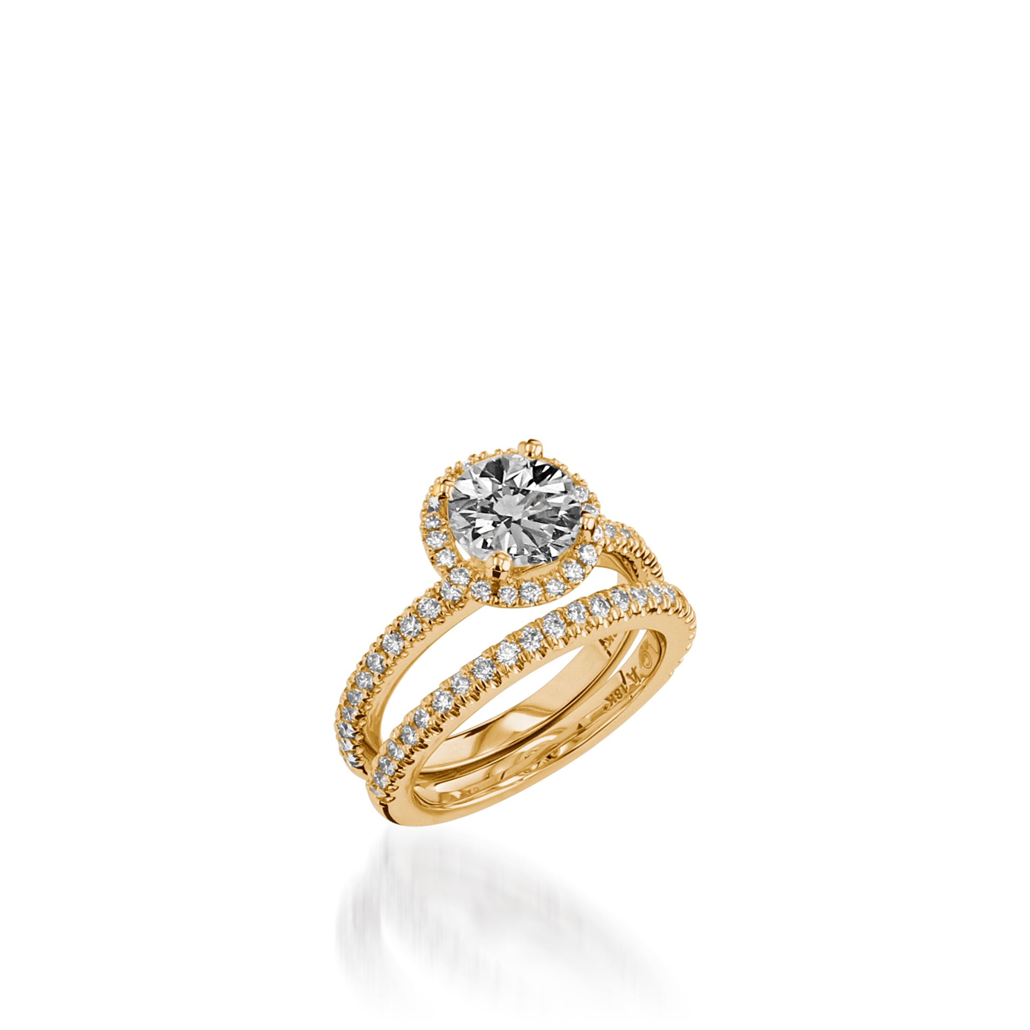 Majesty  Round Yellow Gold Engagement Ring