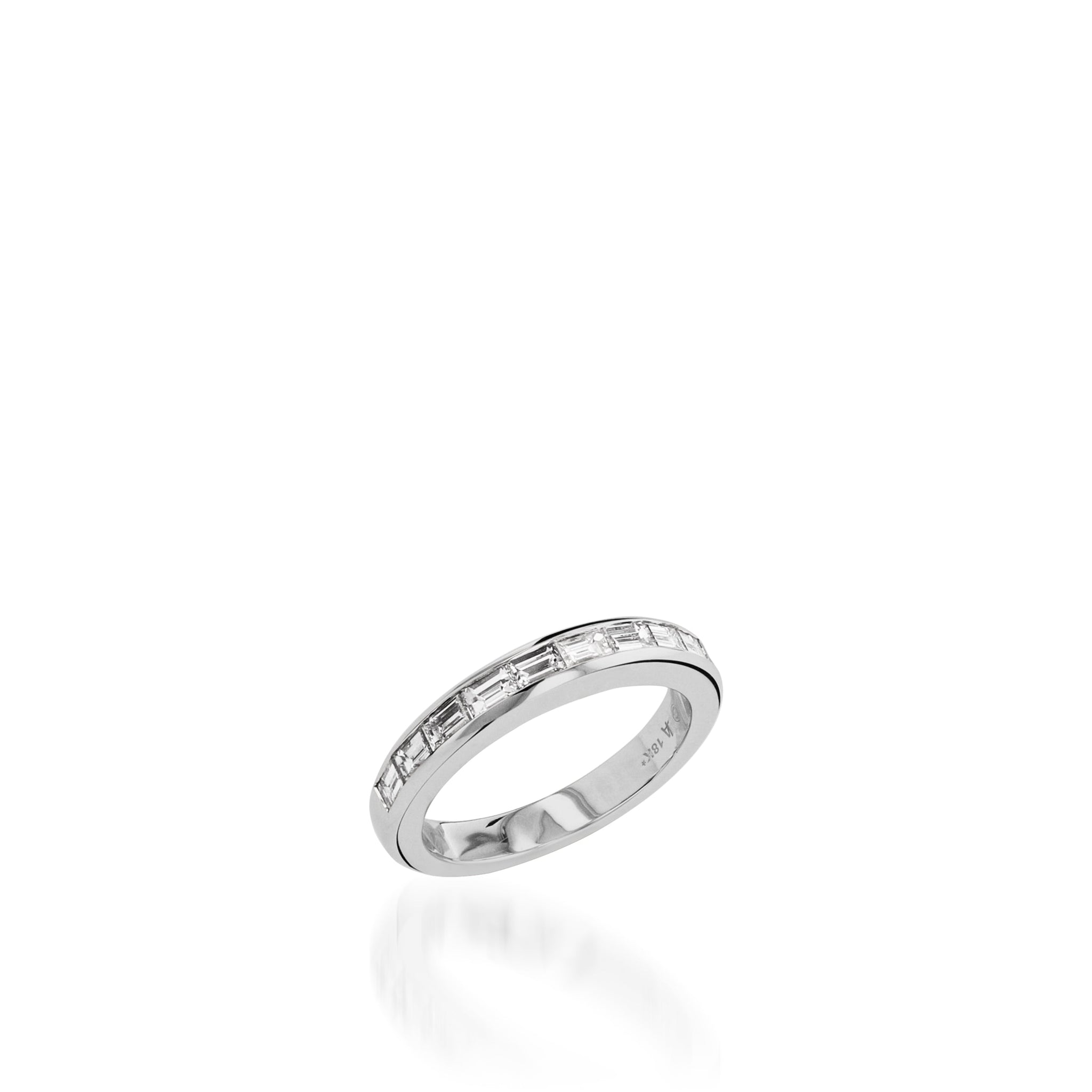 Treasure Emerald Cut White Gold Engagement Ring