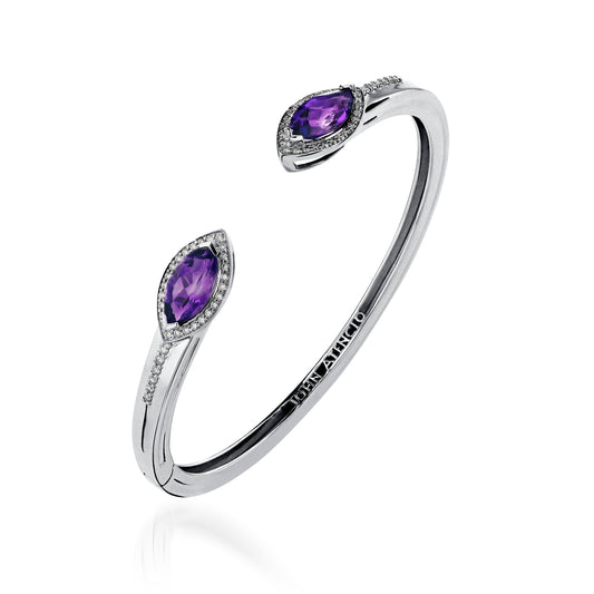 Elixir Gemstone Hinged Cuff with Diamonds