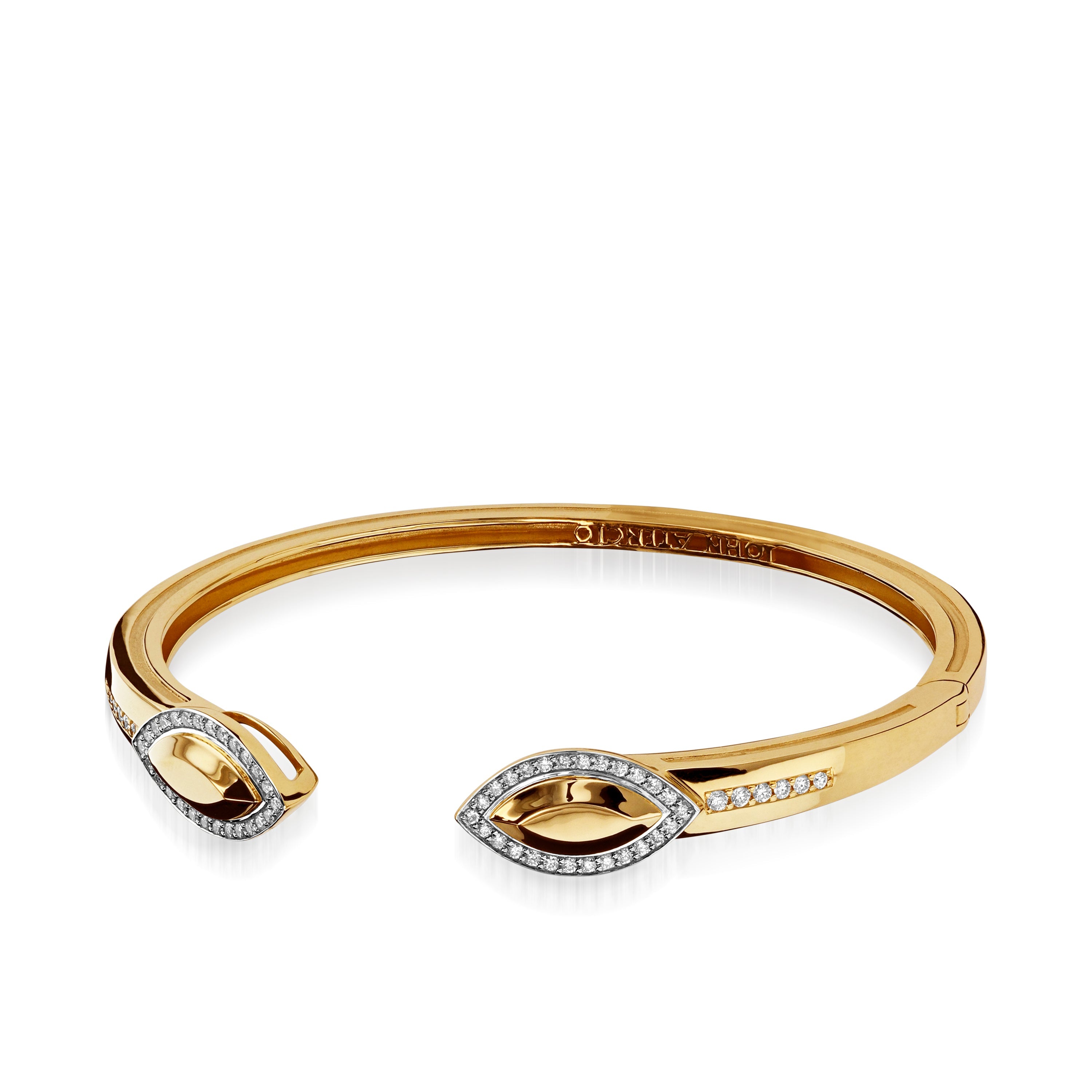 Elixir Gold Diamond Hinged Cuff