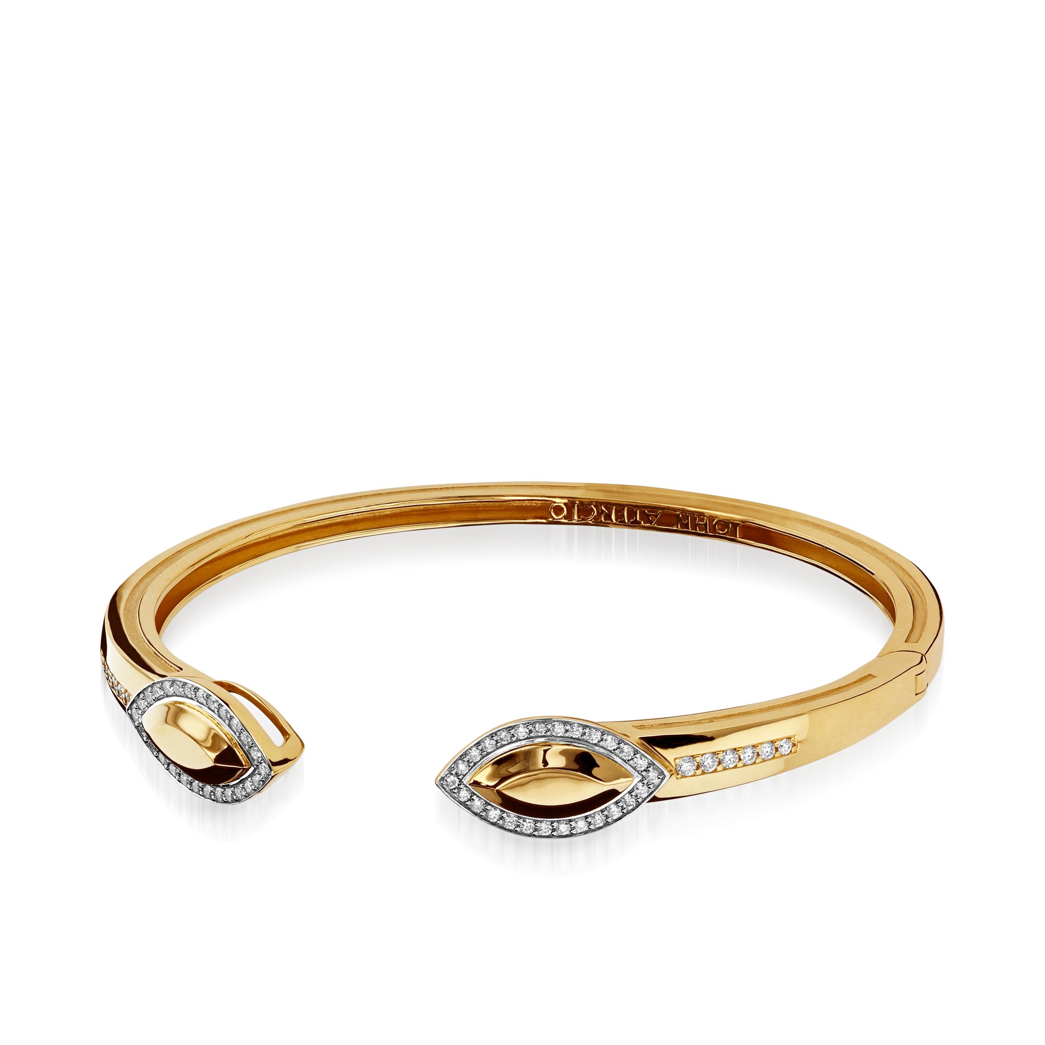Elixir Gold Diamond Hinged Cuff