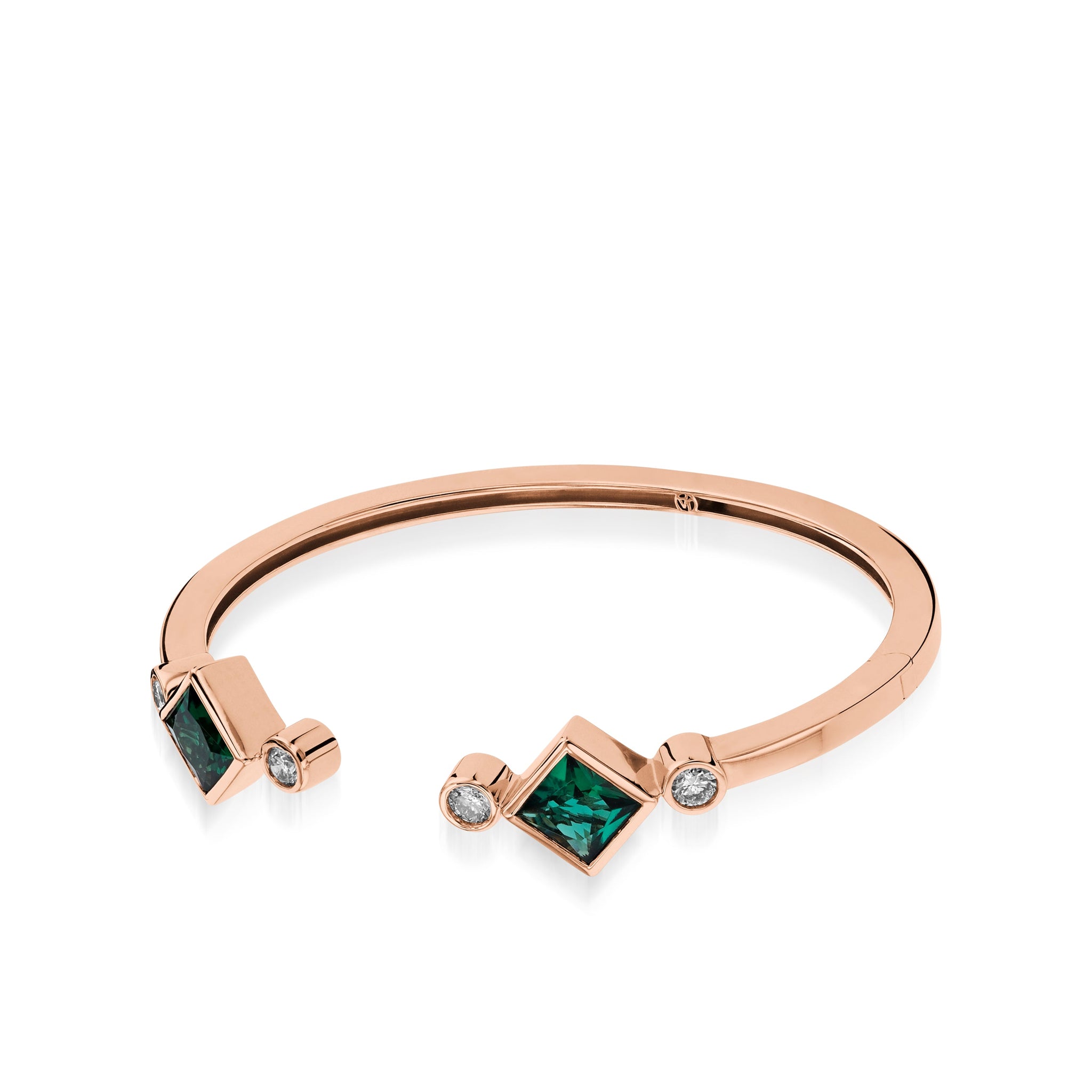 Paloma Lab-Grown Gemstone Hinged Cuff