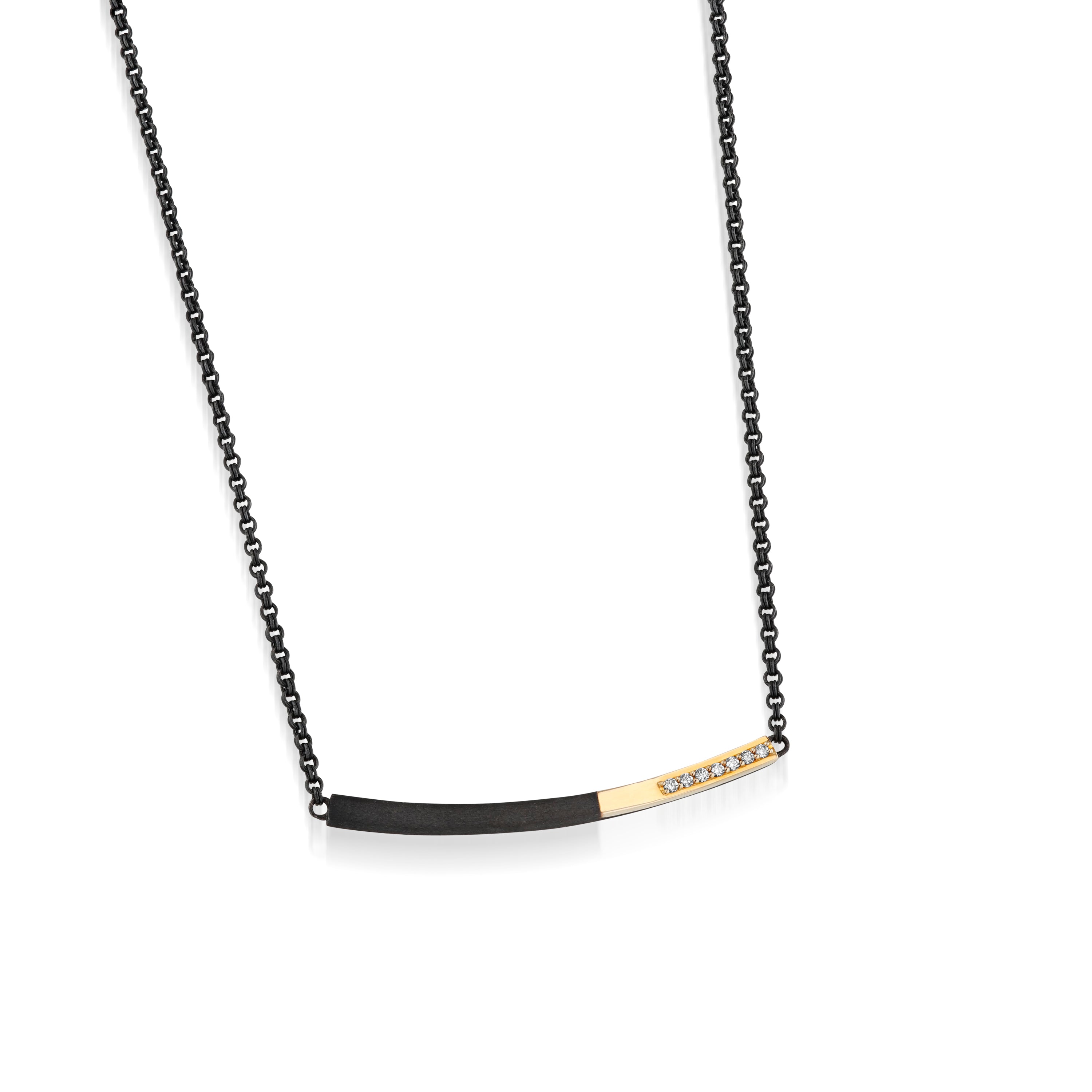 Duplex Horizontal Pave Diamond Pendant