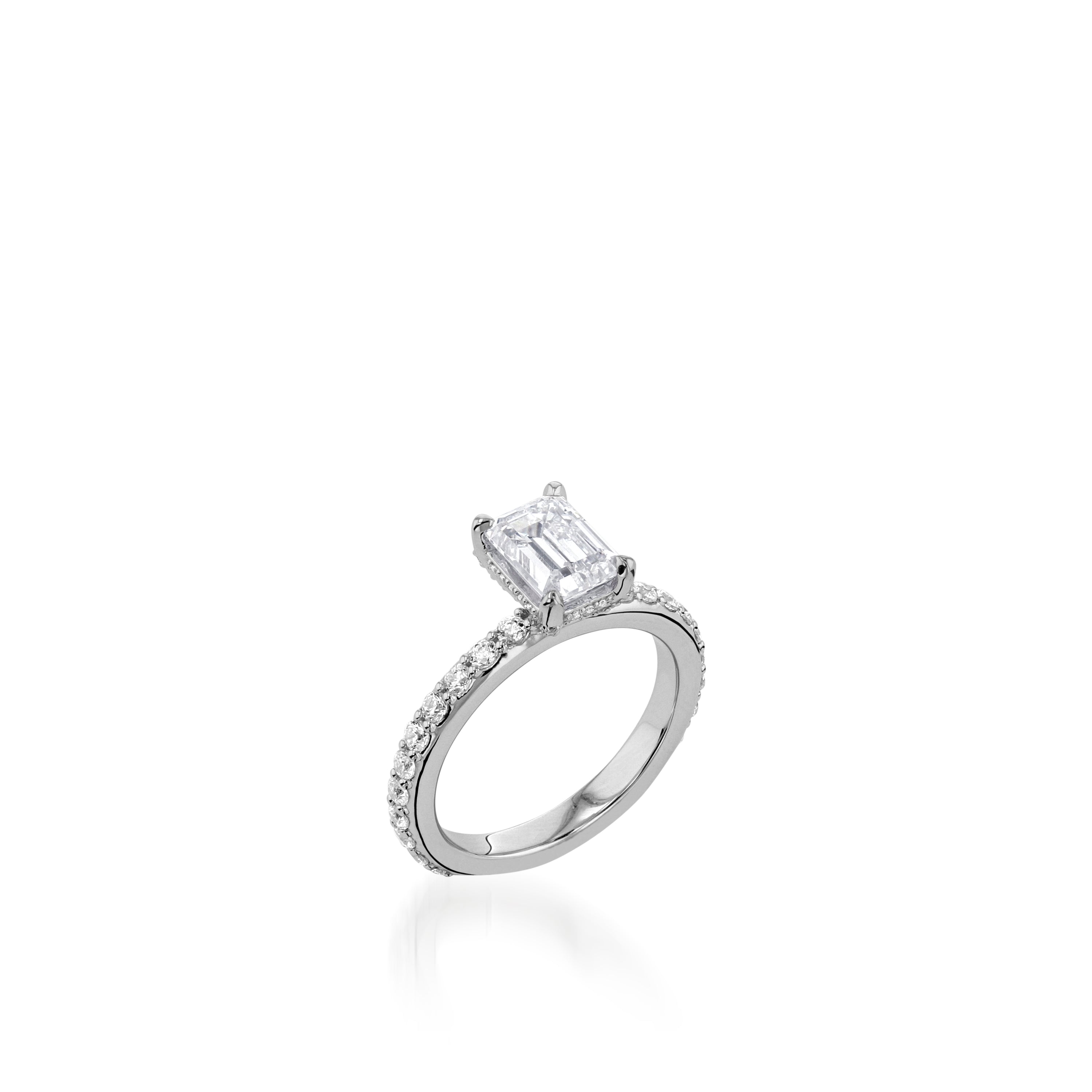 Duchess Emerald Cut Yellow Gold Engagement Ring