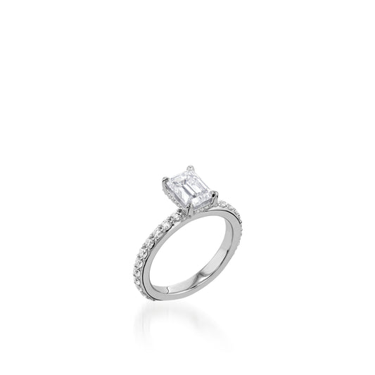 Duchess Emerald Cut Yellow Gold Engagement Ring
