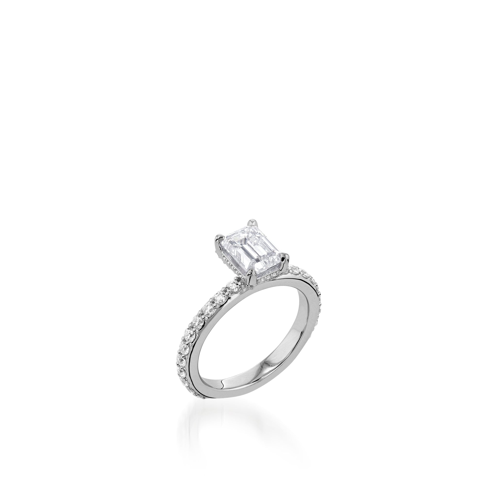 Duchess Emerald Cut Yellow Gold Engagement Ring