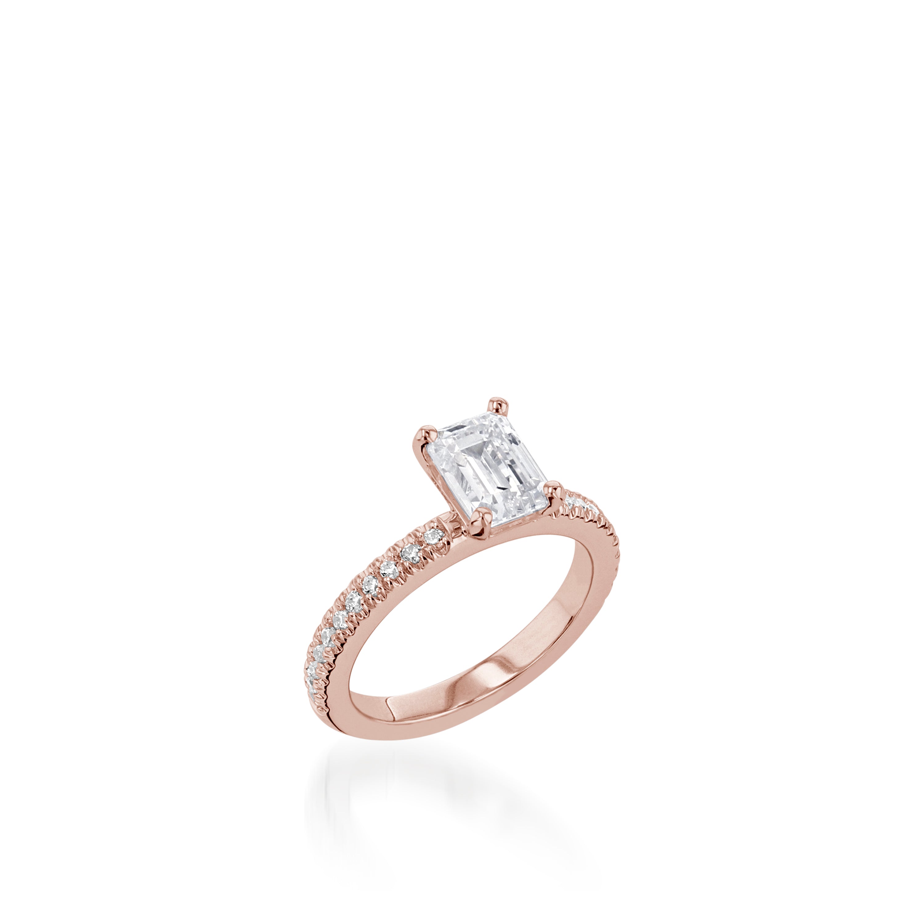 Essence Emerald Cut Yellow Gold Engagement Ring