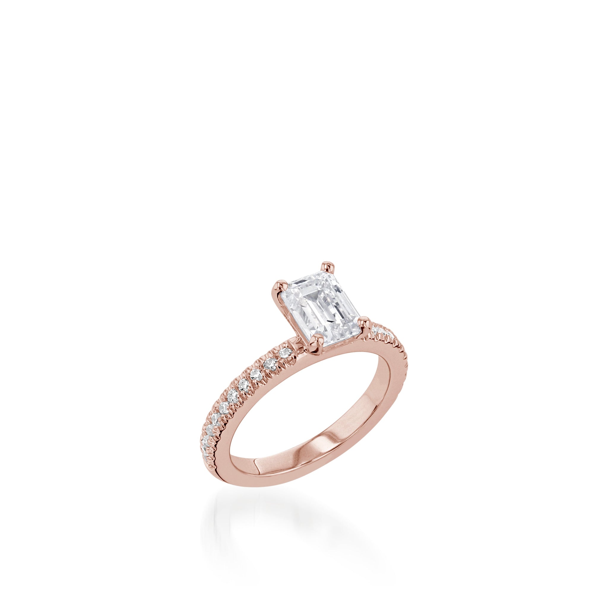 Essence Emerald Cut Yellow Gold Engagement Ring