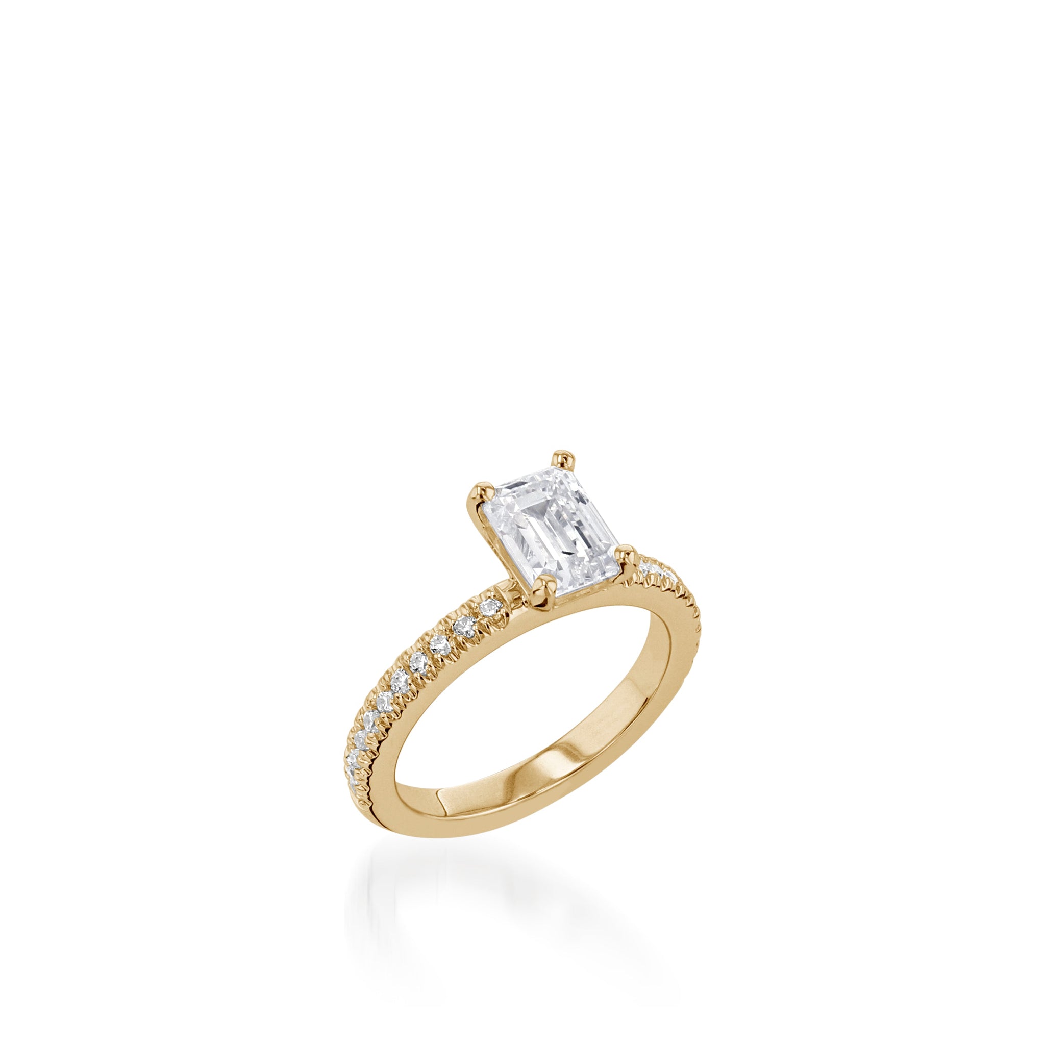 Essence Emerald Cut White Gold Engagement Ring