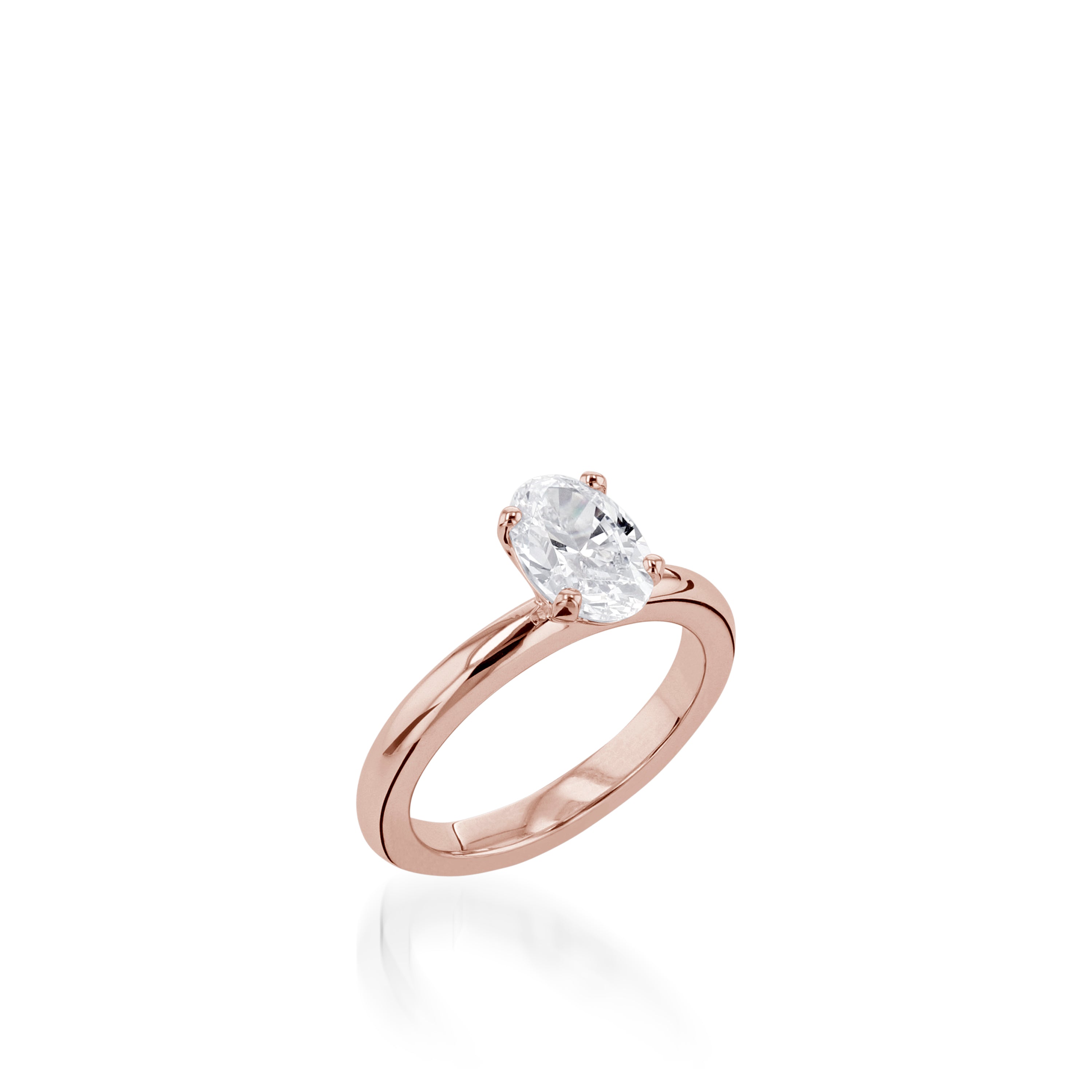 Essence Solitaire Oval White Gold Engagement Ring