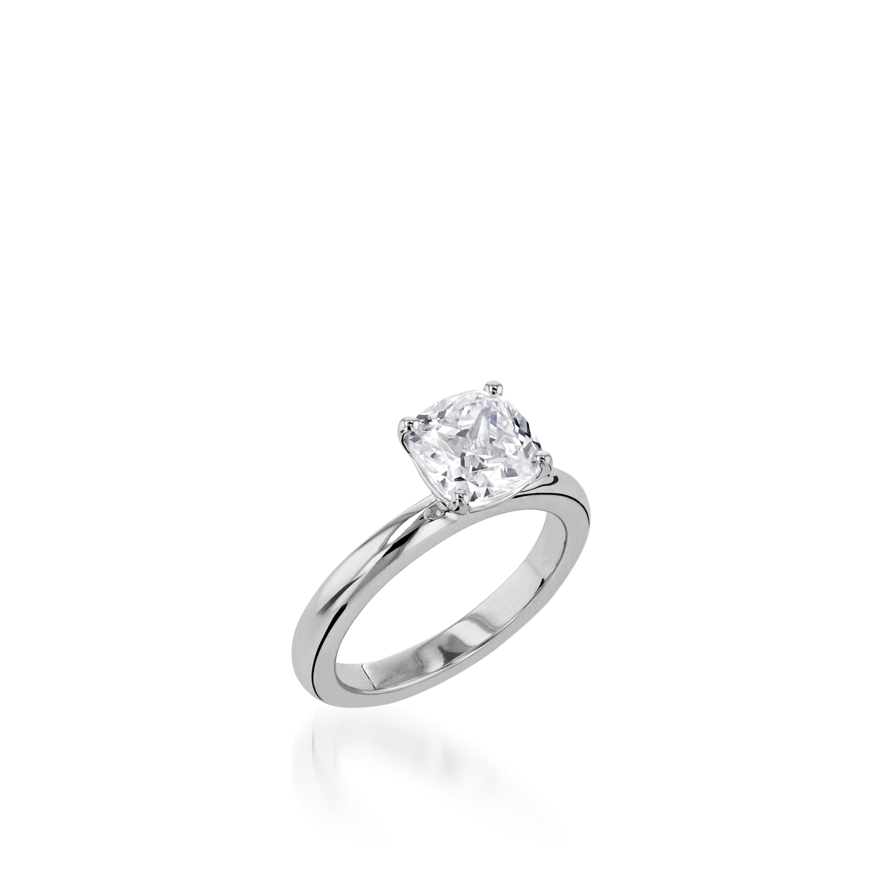 Essence Solitaire Cushion Yellow Gold Engagement Ring